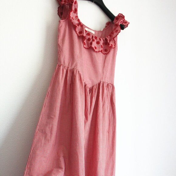 Doen Dresses & Skirts - Doen Liesel Cherry Red Paris Gingham eyelet dress, Size M